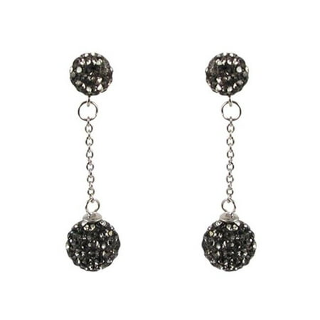 Gray Gemstone Earrings - Dlux Jewels Gray Crystal Earrings, 6 x 8 mm