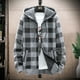 thumbnail image 4 of Cárdigan cálido de lana para hombre, suéter a cuadros con capucha, ropa de invierno, abrigo de punto coreano, chaqueta con cremallera completa, puente de moda, 4 of 5