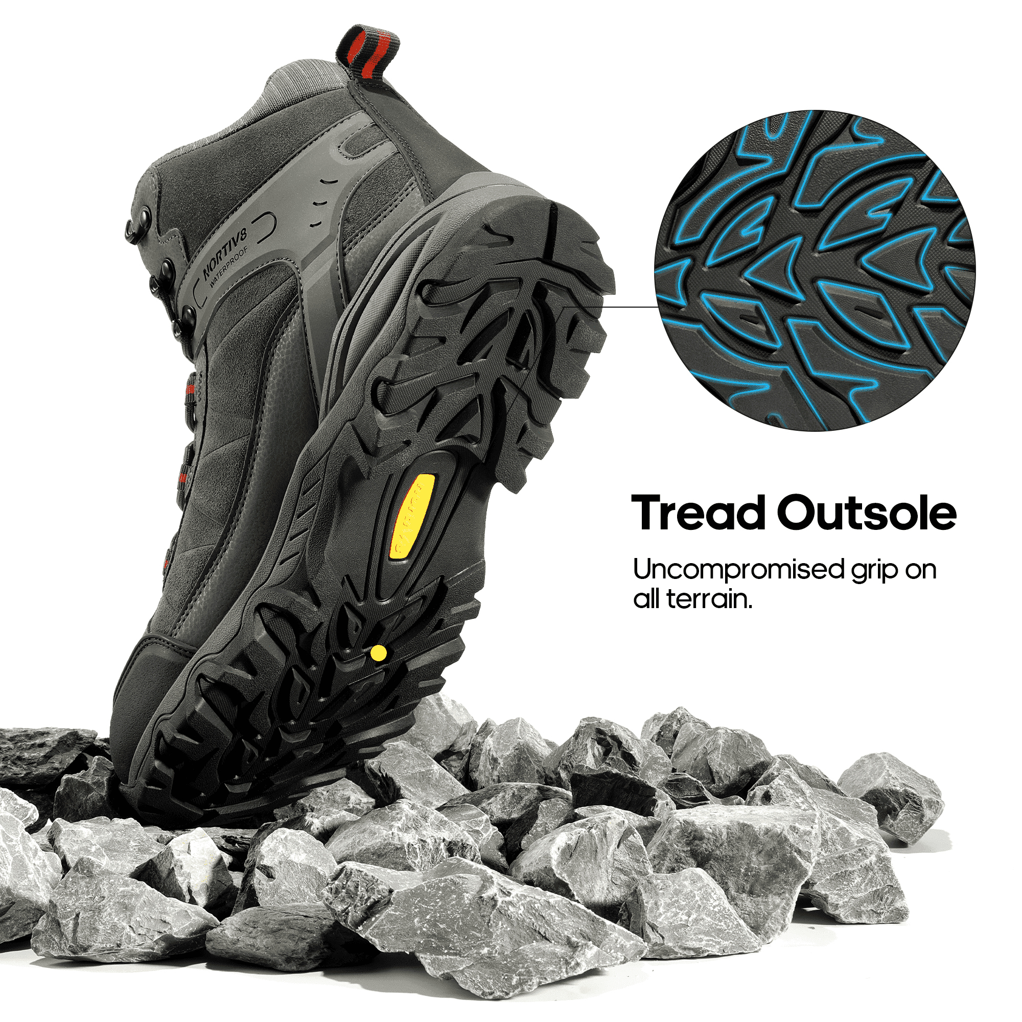 Nortiv 8 Men's Waterproof Hiking Boots Outdoor Mid Trekking Lightweight Mountaineering Shoes Paladin