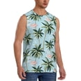 thumbnail image 2 of Balery Flamingos And Palms Camisetas sin mangas para hombre, absorbe la humedad y protege contra el mal olor.-Small, 2 of 7