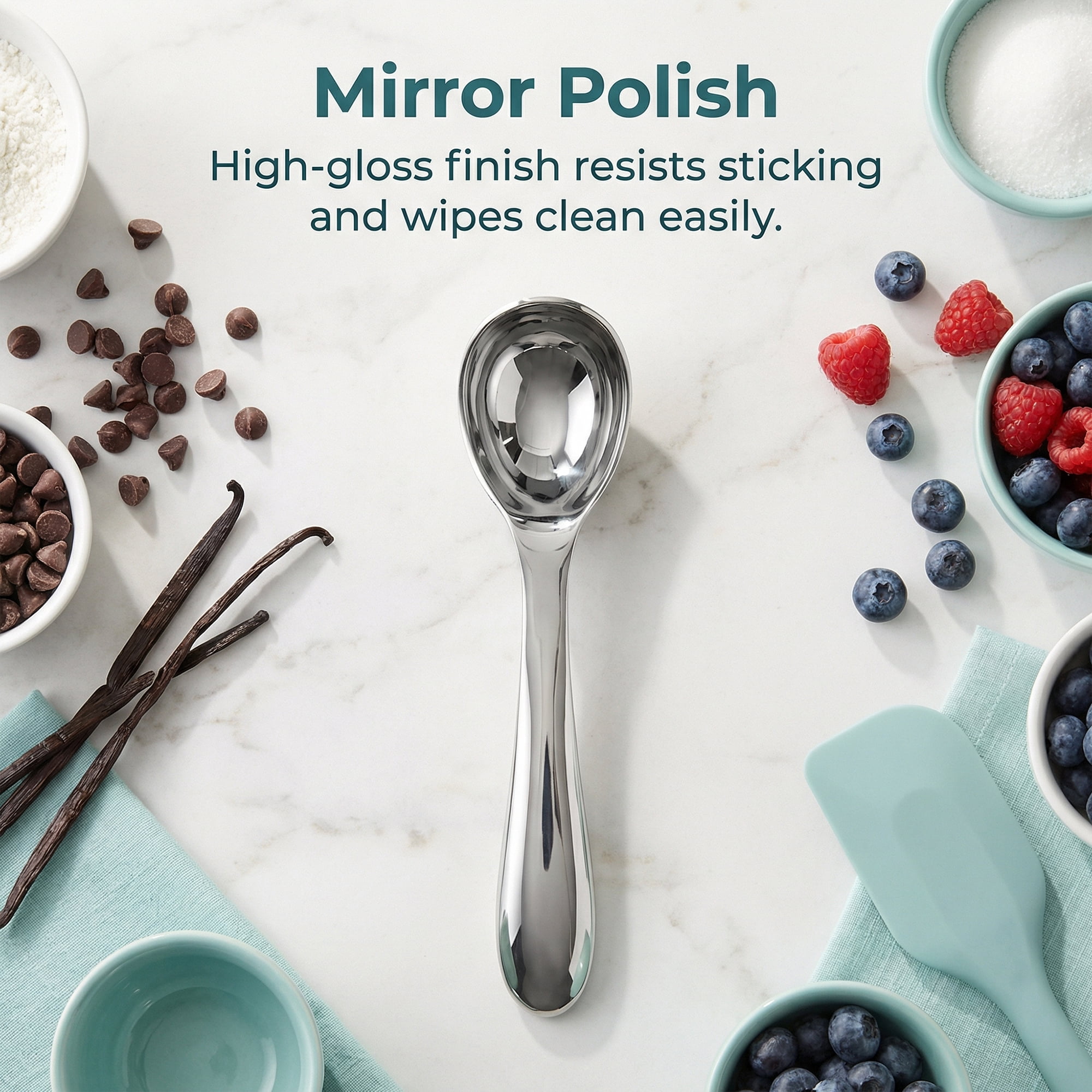 Unique Bargains Stainless Steel Ice Cream Scoop for Cookie Dough Silver 6.3in