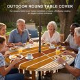 thumbnail image 3 of Round Outdoor Tablecloth with Umbrella Hole and Zipper, Burnt Orange Ombre Stripe Tablecloth with Elastic Waterproof, Farmhouse Striped Gradient Patio Table Covers for 31" - 35" Picnic Pool Tables, 3 of 9