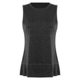 thumbnail image 3 of Yartina Women's Round Neck Sleeveless Split Hem Vest Tops Loose Fit Tee Shirt Gym Workout Tank Tops Black M, 3 of 5