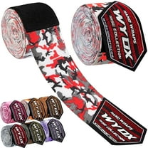WYOX Boxing Hand Wraps 180-Inch – Elastic Bandage Wraps, Bandages, Boxing Gloves, Sports Wrap & Support Gear Pro (Red Camo)
