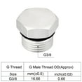 thumbnail image 3 of Uxcell G3/8 Male Thread Aluminum Hex Head Pipe Plug Cap Fitting Connector, Silver, 3 of 5