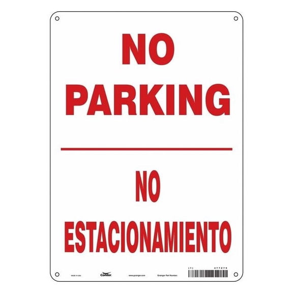 Condor No Parking Sign,14" x 10, 477Z79 477Z79