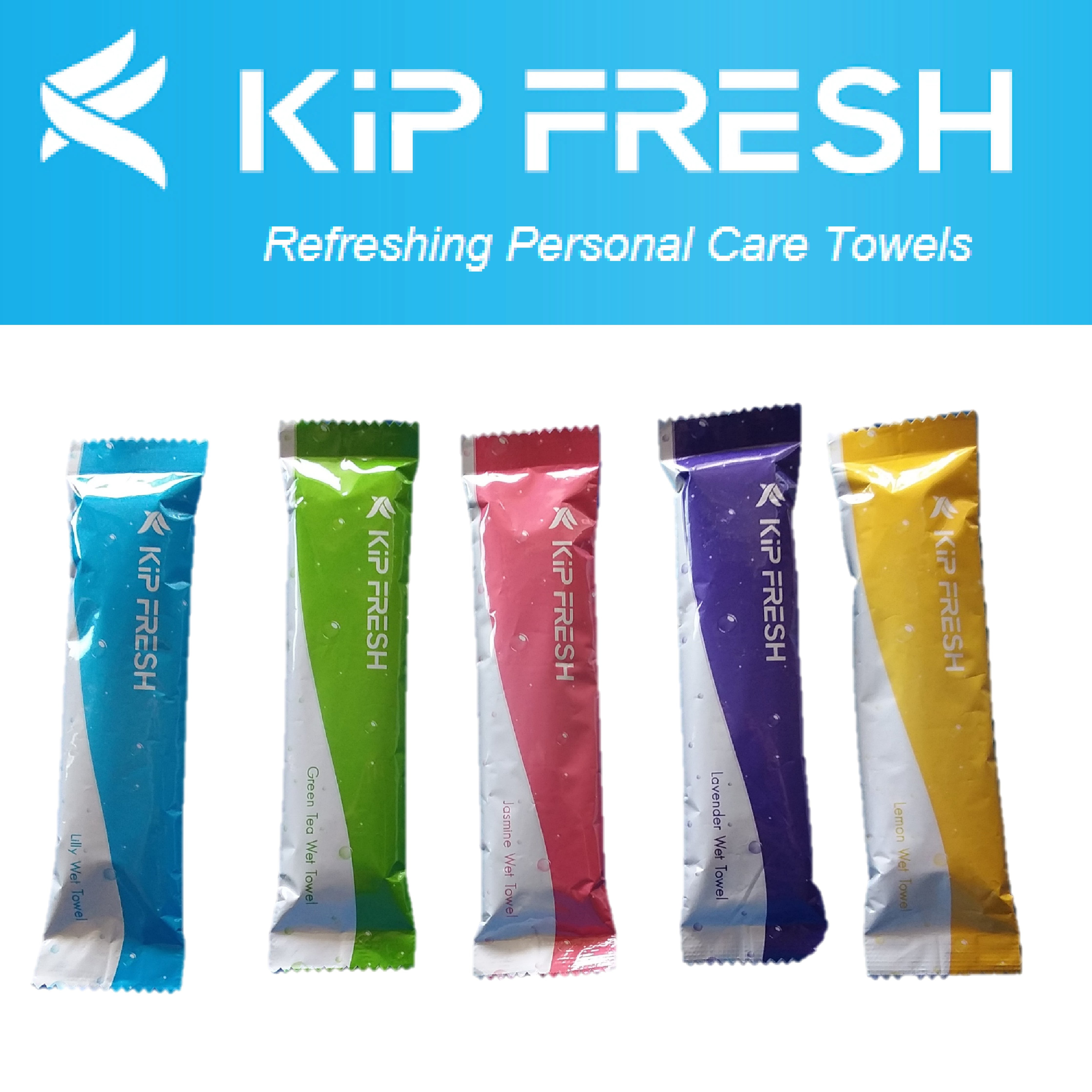 5 Towels by KIPFresh Washcloths Green Tea Scented Pre-moistened Towel 
