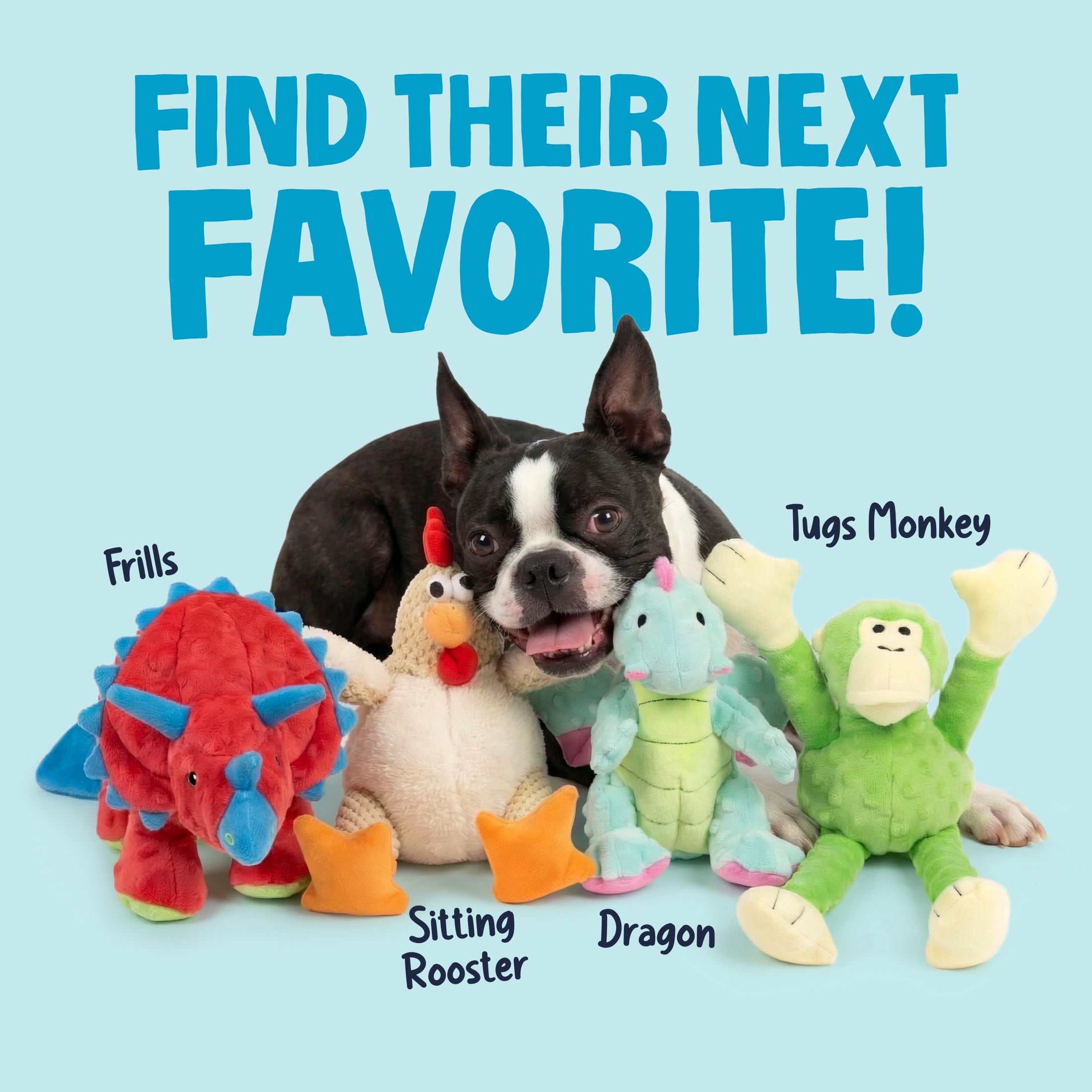 goDog Tough N Texture Newton Newt Squeaky Dog Toy, Plush & Textured Silicone with Chew Guard Technology, Medium