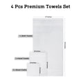thumbnail image 3 of Casa Lino 4Pc Bath Towel Set, Hand Towels for Bathroom, Gym & Everyday Use, 100% Cotton Bath Towels, Ultra Soft & Quick Absorbent Towel Set - White, 3 of 6