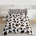 thumbnail image 2 of Castle Fairy Brown White Cow Print Full Size Comforter Sets 3-Piece for Teens Boys Girls,Farmhouse Animal Bedding Comforter Set,Vintage Aesthetic Lightweight Bedding Sets,Microfiber Bedroom Decor, 2 of 8