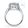 thumbnail image 4 of BERRICLE Sterling Silver Halo Wedding Engagement Rings Step Emerald Cut Cubic Zirconia CZ Vintage Inspired Art Deco Ring for Women, Rhodium Plated Size 6, 4 of 9