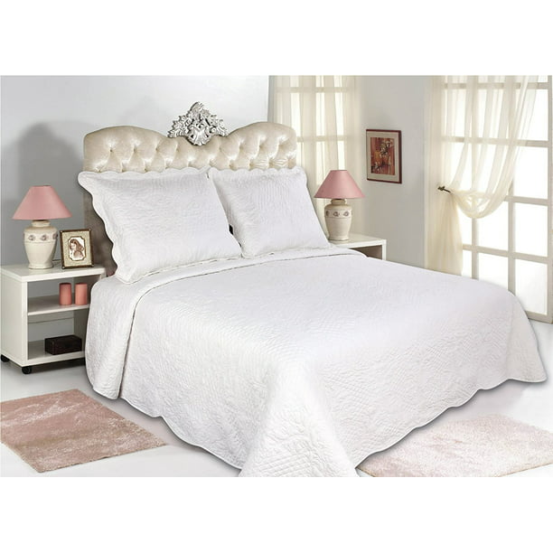 queen size white chenille bedspreads