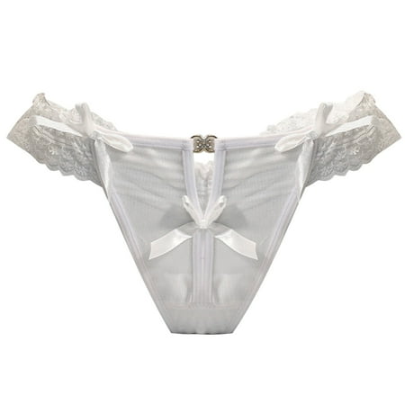 Vblhal Black 2024 Friday Sexy See Through Lingerie for Women Lace Trim Cutout Panties Micro G String Thongs Naughty Mesh Tangas Thong Briefs
