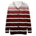 thumbnail image 4 of Womens Long Cardigan with Hood Fall Long Sleeve Striped Sweater Coats Strip Print Chunky Cable Knit Button Outerwear (Red L), 4 of 5