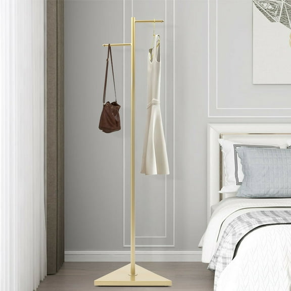 Miumaeov Free-standing Metal Coat Rack Hat Hanger Hall Tree Coat Hanger Stand Clothes Rack with Stable Base and 2 Hooks for Hallway Entryway