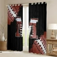 thumbnail image 2 of Manfei Football Pattern Blackout Curtains Set of 2 (52x84 Each),Rugby Sport Lovers Window Curtains,First Letter M Curtains and Drapes For Boys Teens,Super Cozy Room Decor, 2 of 6