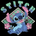 thumbnail image 2 of Boy's Lilo & Stitch Distressed Checkerboard Stitch  Graphic Tee Black X Small, 2 of 5