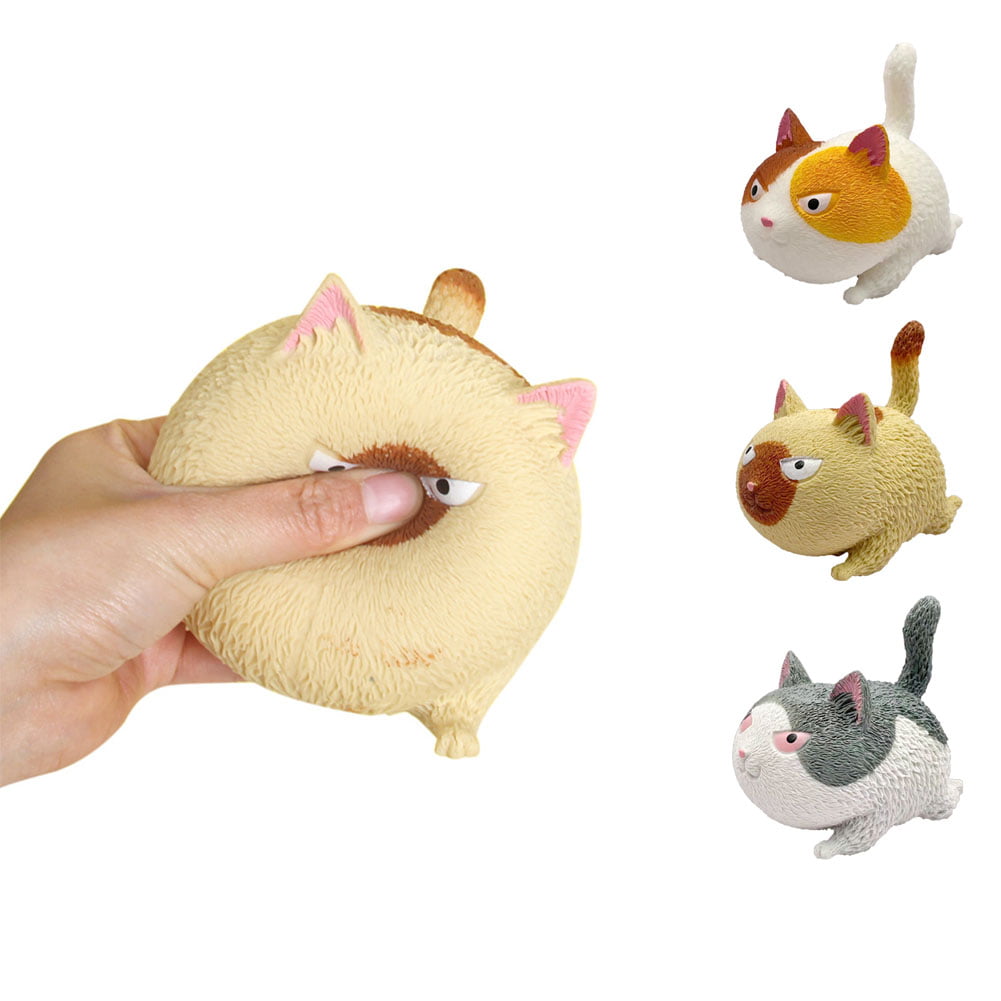 Squishy Fidget Sensory Stress Cat-Shaped Toys for Children Adults Teens  Kids, Decompression squishies Squeeze Anxiety Relief Chubby puppi  cat-Shaped