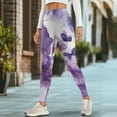 thumbnail image 4 of COEQINE Women Buttery Soft Yoga Leggings with Pockets Tummy Control Breathable High Waisted Gym Pants Violet Butterfly Marble 4-Way Stretch Hip Lift Tights for Shopping, XS, 4 of 7