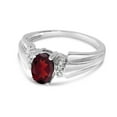 thumbnail image 3 of 14k White Gold Oval Garnet And Diamond Ring, 3 of 6
