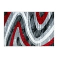 thumbnail image 2 of BizChair Area Rug Modern Contemporary Design 1107 Red Grey White Black (5 Feet 3 Inch X 7 Feet 3 Inch), 2 of 7