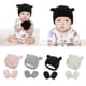 thumbnail image 5 of S Gorro de punto de algodón Gorro cálido de invierno para niños y niñas Gorros con pompones dobles Guantes, 5 of 5