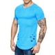 thumbnail image 1 of Camisetas de cuello redondo sueltas de color sólido rasgadas para hombre Camiseta de manga corta curvada ahuecada informal para hombre Kearding FS7578-35, 1 of 5