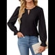 thumbnail image 3 of Camisa Formal Informal de Larga para Mujer, Estilo Ejecutivo, con Escote en V, para Trabajo, Moda de Otoño Negro L, 3 of 7