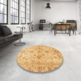 thumbnail image 3 of Ahgly Company Indoor Round Abstract Chrome Gold Yellow Oriental Area Rugs, 4' Round, 3 of 6