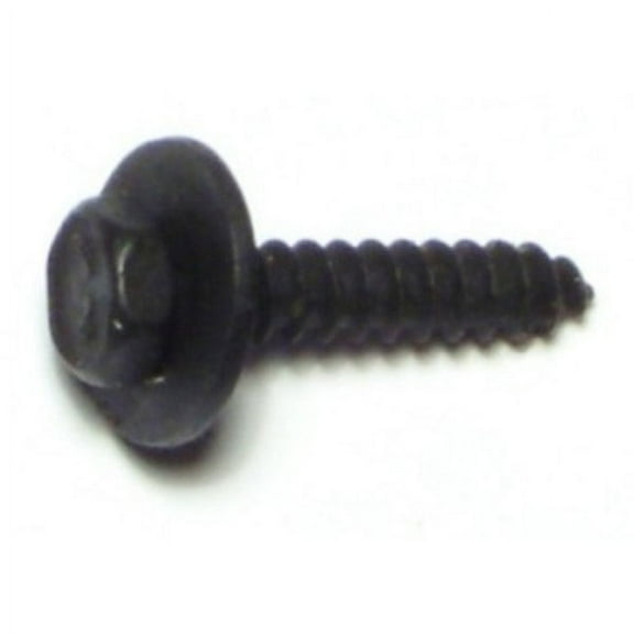 4.2mm x 20mm Black Oxide Indented Hex Washer Head Sheet Metal Screws (10 pcs.)