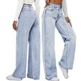 thumbnail image 7 of Wutalume High Waisted Jeans for Women Vintage Washed Straight Leg, Versatile Denim Pants for Casual Chic & Everyday Outfits,Sky Blue S, 7 of 7