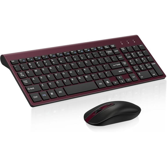 Wireless Keyboard and Mouse Combo, [Silent Scissor Switch Keys][Labor-Saving Keys] Ultra Slim Wireless Computer Keyboard and Mouse, Easy Setup