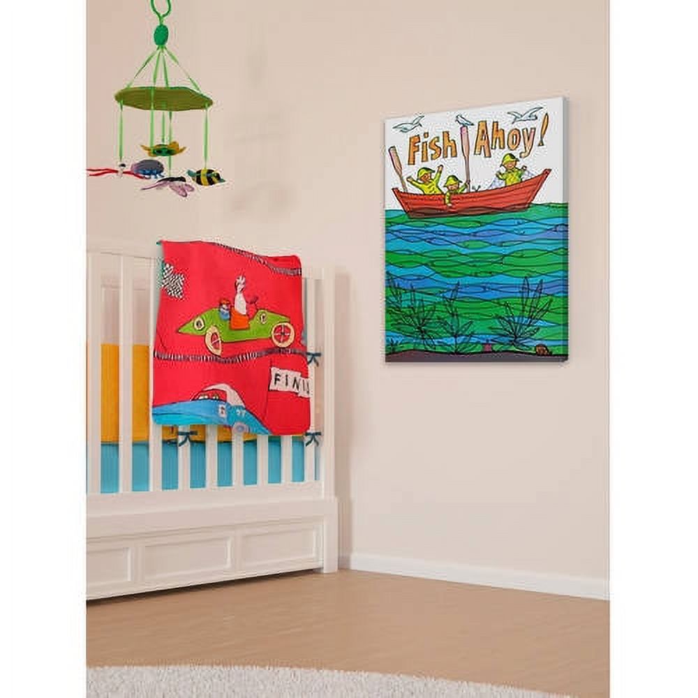 "Fish Ahoy!" Painting Print on Wrapped Canvas