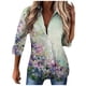 thumbnail image 1 of Moda mujer estampado Casual manga larga Turndown Collar botón camisa Tops Fridja  bvmnju7669, 1 of 5