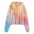 thumbnail image 5 of Linfrsh Shirts for Girls 8-10 Kids Girls Casual Loose Active Long Sleeves Hoodies Sweatshirts Hooded Short Pullover Tie Dye Teen Crop Tops Girls Tops Orange,100, 5 of 5