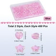 thumbnail image 2 of 800Pcs 2 Styles Eco-Friendly Transparent Acrylic Beads AB Color Heart & Star Pink 8~10x8~10x3~4mm Hole: 1.5mm 400pcs/style, 2 of 6