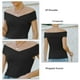 thumbnail image 5 of Top cruzado con hombros descubiertos para mujer, Top cómodo y ajustado de punto acanalado de Color puro, Top de verano para citas y compras, 5 of 6