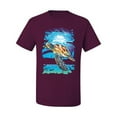 thumbnail image 2 of Swimming Sea Turtle Animal Lover Men's Graphic T-Shirt, Maroon, Medium, 2 of 3