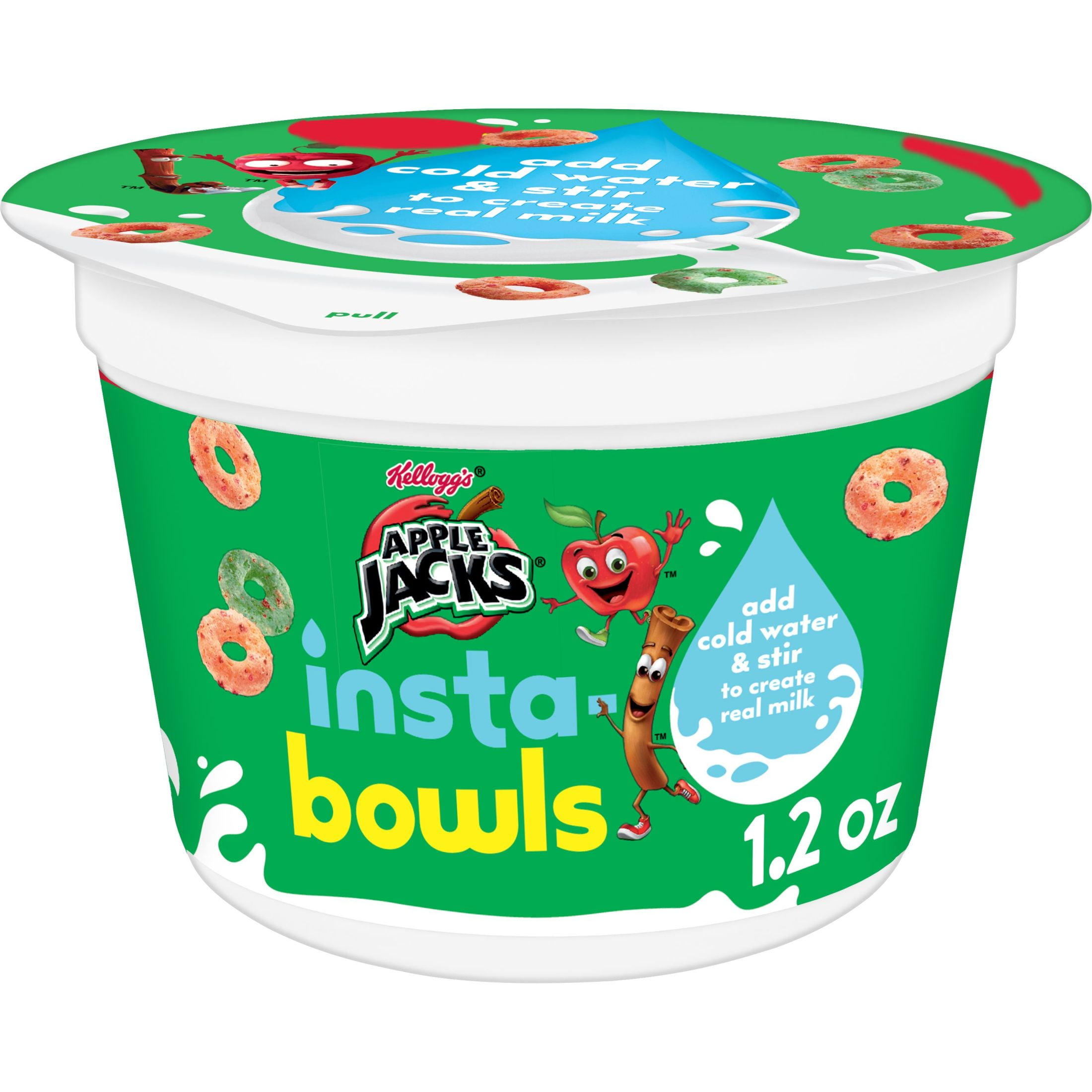 Kellogg's Apple Jacks InstaBowls Original Cold Breakfast Cereal, 1.2