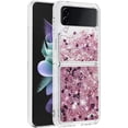 thumbnail image 5 of Glitter Liquid Case for Samsung Galaxy Z Flip 3 for Girls Women, Bling Quicksand Clear Soft TPU Cover Shiny Sparkle Luxury Floating Protective Case for Samsung Galaxy Z Flip3 RLS Rose Gold, 5 of 12