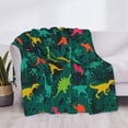 thumbnail image 3 of Naloa Colorful Dinosaurs Flannel Fleece Throw Blanket for Bed Couch, Thick Blanket - All Seasons Suitable for Women, Men and Kids-60"x50", 3 of 6