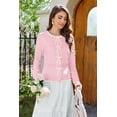thumbnail image 5 of Arach&Cloz Women’s Bow Sweaters Fall Color Block Casual Cardigan Sweaters 2025, 5 of 8