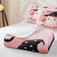thumbnail image 4 of Feelyou Cute Ghost Witch Hat Quilt Full, Kawaii Halloween Pumpkin Full Bedspread Sets, 3-Piece, 1 Comforter and 2 Pillowcases, 4 of 7