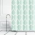 thumbnail image 2 of Light Green Geometric Shower Curtain, Waterproof Design and Polyester, Quick-Drying, Weighted Hem, Green Fabric Shower Curtains Set for Bathroom W 72 x H 72, Machine Washable with 12 Hooks, 2 of 6