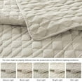 thumbnail image 5 of Light Beige Quilts Queen Size Bedding Set with 2 Pillow Shams, Lightweight Soft Full Bedspread Coverlet, Thin Comforter Bed Cover for All Season, 3 Pieces, 90x90 inches, 5 of 8
