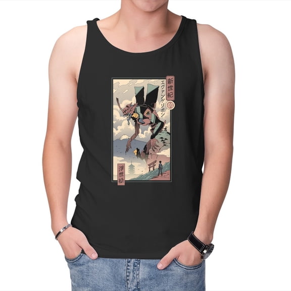 TeeFury Adult Graphic Tank-Top Eva Ukiyo-E - Anime | Tv Show | Black | Medium
