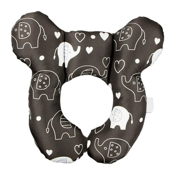 Almohada para el cuello del bebé,Almohada de apoyo para el cuello del bebé Reposacabezas en forma de U,Almohada de viaje para bebé con soporte para el cuello para recién nacidos y Negro