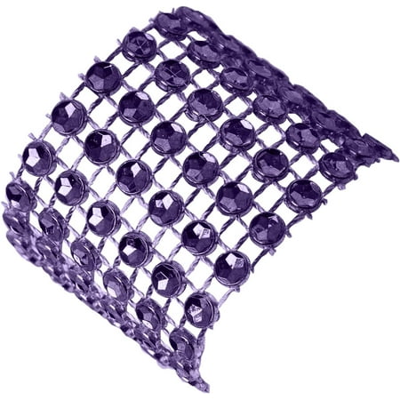

Trimming Shop Sparkling Napkin Rings Rhinestone Look Serviettes Wrap Holder for Banquets Weddings Dining Christmas Parties 13cm x 4cm Purple 20pcs