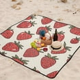 thumbnail image 5 of Strawberries Beach Blanket Outdoor Picnic Blanket 78"x 78" Waterproof Foldable for Beach Camping Travel Hiking Grass Lawn Park, 5 of 5