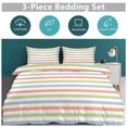thumbnail image 2 of Colorful Stripes Duvet Cover Set Themed Multicolor Polyester Bedding Set for Bedroom Decoration, 2 of 6